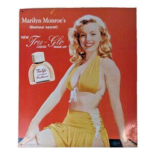 MARILYN MONROE TRU-GLO Liquid Make-Up TIN SIGN 1994 reproduction
